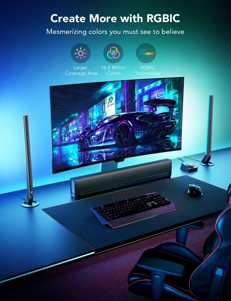 Govee RGBIC Wi-Fi Gaming Light Bars with Smart Controller - Image 15